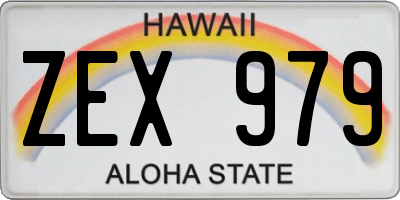 HI license plate ZEX979