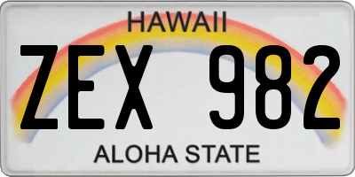 HI license plate ZEX982