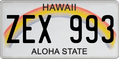 HI license plate ZEX993