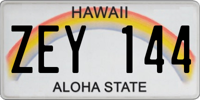 HI license plate ZEY144
