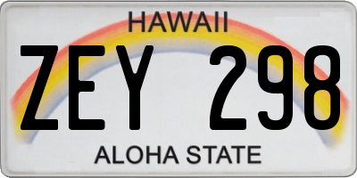 HI license plate ZEY298