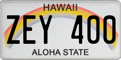 HI license plate ZEY400