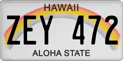 HI license plate ZEY472