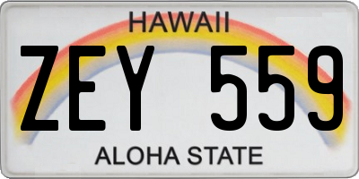 HI license plate ZEY559