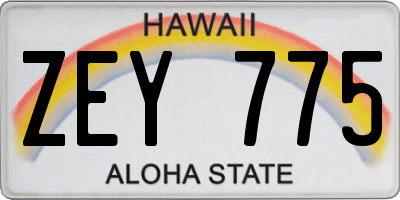 HI license plate ZEY775