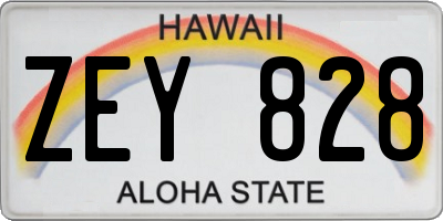 HI license plate ZEY828