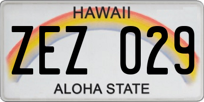 HI license plate ZEZ029