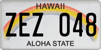 HI license plate ZEZ048