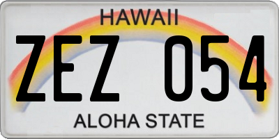 HI license plate ZEZ054