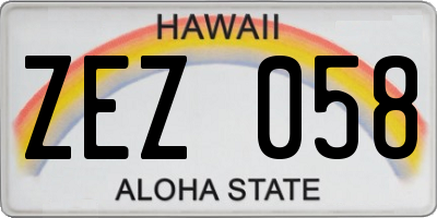HI license plate ZEZ058