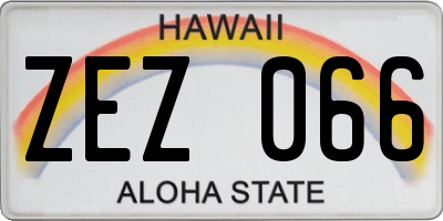 HI license plate ZEZ066