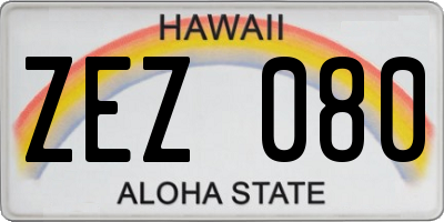 HI license plate ZEZ080