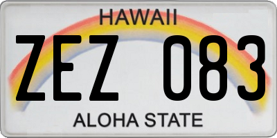 HI license plate ZEZ083
