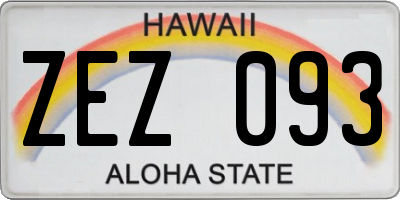 HI license plate ZEZ093