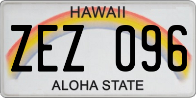 HI license plate ZEZ096