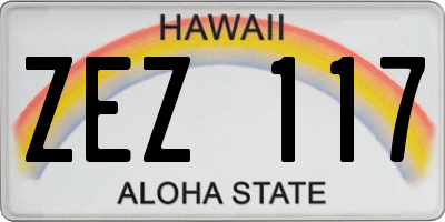 HI license plate ZEZ117