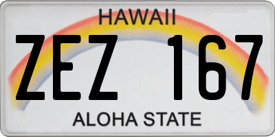HI license plate ZEZ167