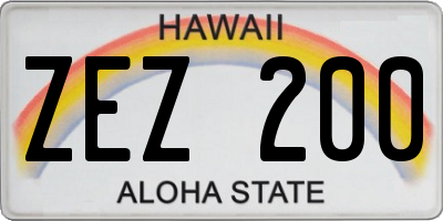 HI license plate ZEZ200