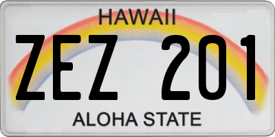 HI license plate ZEZ201