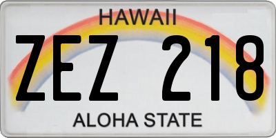 HI license plate ZEZ218