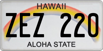 HI license plate ZEZ220