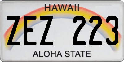 HI license plate ZEZ223