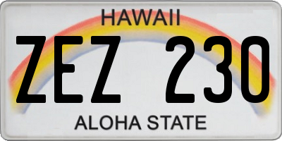 HI license plate ZEZ230