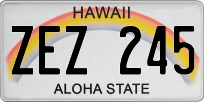 HI license plate ZEZ245