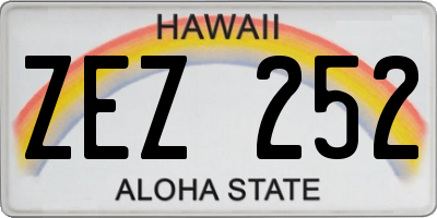 HI license plate ZEZ252