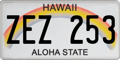 HI license plate ZEZ253
