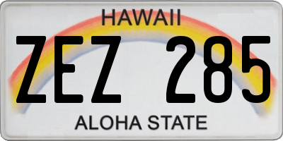 HI license plate ZEZ285