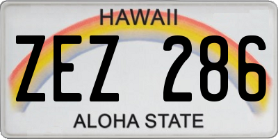 HI license plate ZEZ286