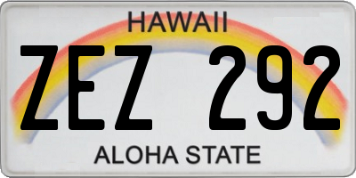 HI license plate ZEZ292