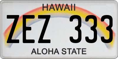 HI license plate ZEZ333