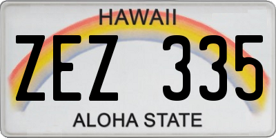 HI license plate ZEZ335