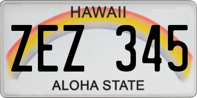 HI license plate ZEZ345