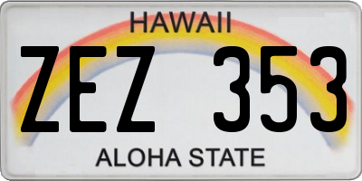 HI license plate ZEZ353