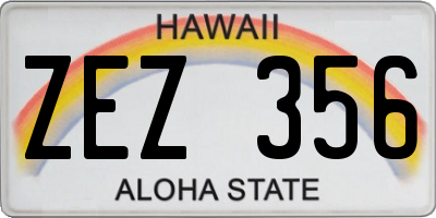 HI license plate ZEZ356