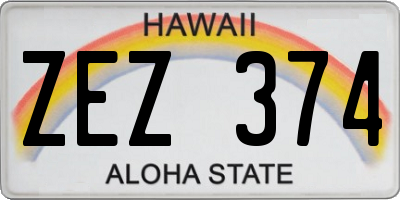 HI license plate ZEZ374