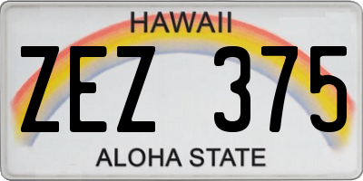 HI license plate ZEZ375