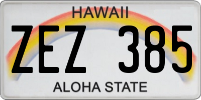 HI license plate ZEZ385