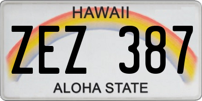 HI license plate ZEZ387
