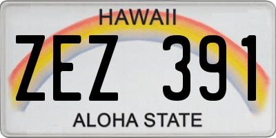 HI license plate ZEZ391