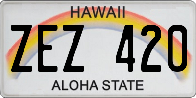 HI license plate ZEZ420