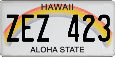 HI license plate ZEZ423