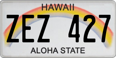HI license plate ZEZ427