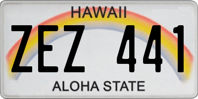 HI license plate ZEZ441