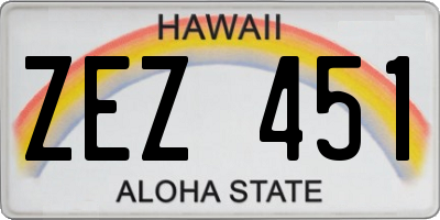 HI license plate ZEZ451