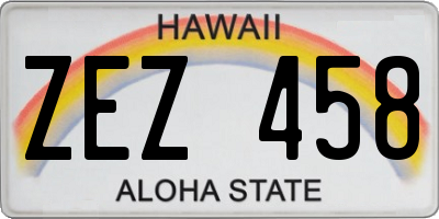 HI license plate ZEZ458