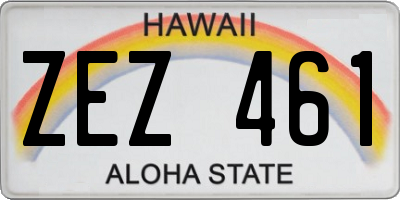 HI license plate ZEZ461